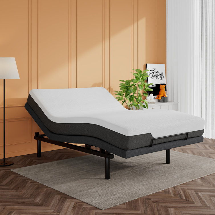 The Twillery Co.® Shreya Upholstered Adjustable Bed with Wireless